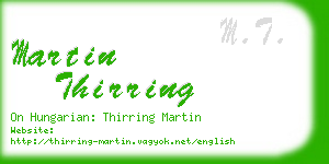 martin thirring business card